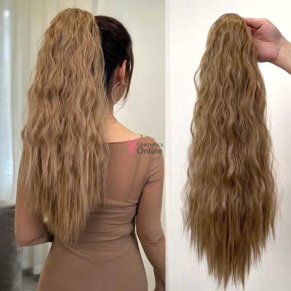 Extensie de par coada ondulata Deep Wave tip Mesa cu elastic 55 cm SU655-Q182427 Saten Deschis Mixt